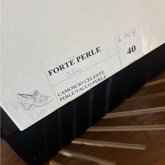 GIANNA MELANI MADE IN ITALY SUEDE LEATHER Dusty Blue Fringe shoes - Picture 9 of 11